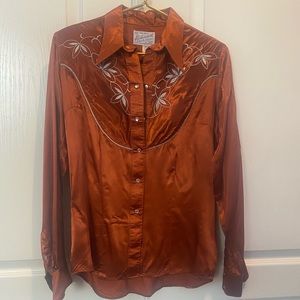 Vintage 70’s  Rockmount Ranch Wear Satin Shell Snap Up size 36